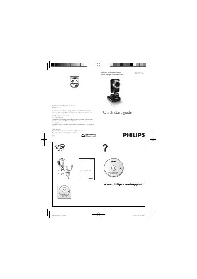 Philips SPZ5000 WebCam Quick Start Guide - cover page