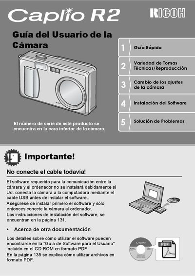 Ricoh Caplio R2 Quick Start Guide - cover page