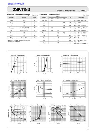 FUJI Electril 2SK1183 Datasheet - cover page