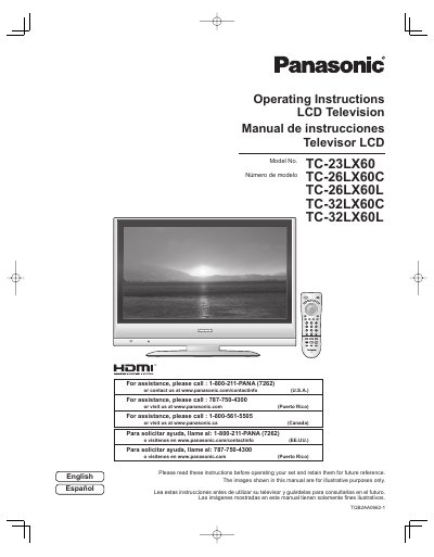 Panasonic TC-23LX60 TC-26LX60C TC-26LX60L TC-32LX60C TC-32LX60L Guide - cover page