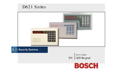 Bosch D621 Series LED Keypad User Guide - cover page