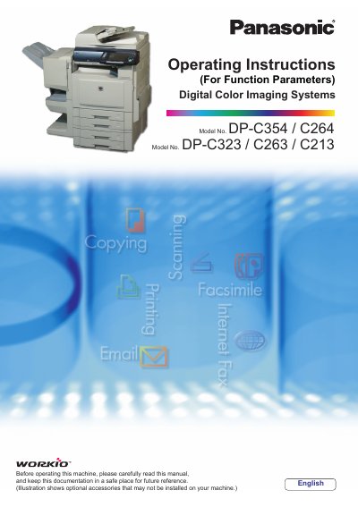 Panasonic DP-C354/C264/C323/C263/C213 Digital Color Imaging Systems Operating Instructions - cover page