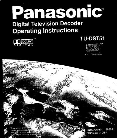 Panasonic TU-DST51 Digital Television Decoder Operating Instructions - cover page