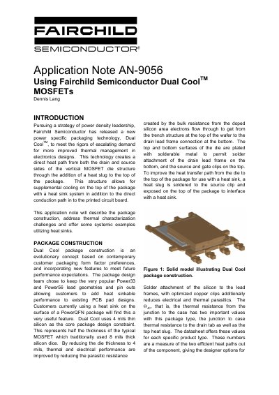 Fairchild Semiconductor Dual Cool MOSFETs Application Note - cover page
