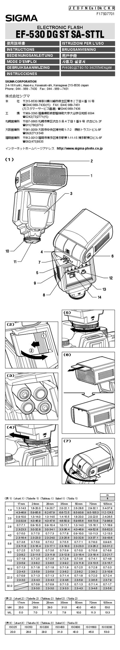 Sigma EF-530 DG ST SA-STTL Electronic Flash User Manual - cover page