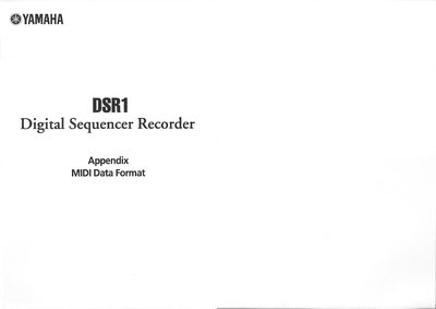 Yamaha DSR1 Digital Sequencer Recorder MIDI Data Format Appendix - cover page