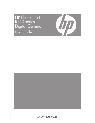 HP Photosmart R740 series Digital Camera User Guide - cover page