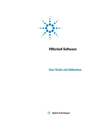 Agilent VWorks4 Software User Guide 2007 Addendum - cover page