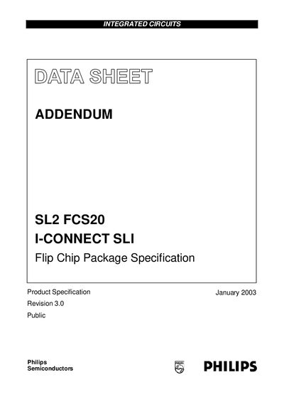 Philips SL2 FCS20 Datasheet - cover page