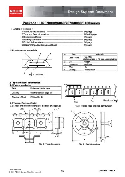 ROHM UQFNxxxV6060/7070/8080/0100 Series Design Support Document - cover page