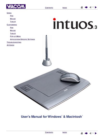 Wacom Intuos3 User Manual - cover page