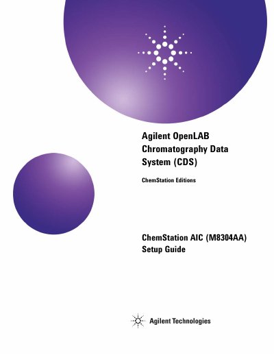 Agilent ChemStation AIC (M8304AA) Setup Guide - cover page