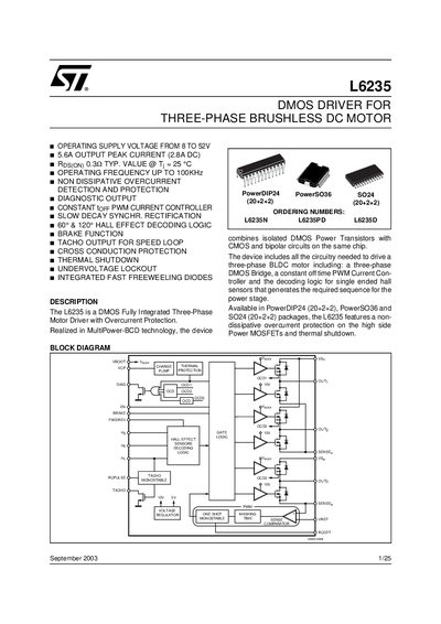 STMicroelectronics L6235 Datasheet - cover page