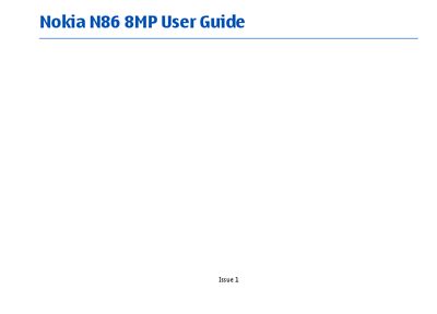 Nokia N86 8MP User Manual - cover page
