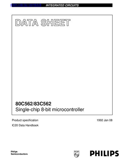 PHILIPS 80C562/83C562 Single-chip 8-bit microcontroller handbook