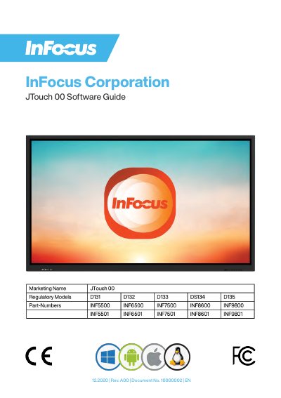 InFocus JTouch 00 Software Guide - cover page