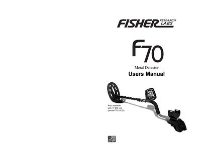 Fisher F70 Metal Detector User Manual - cover page