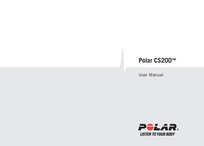 Polar CS200 User Manual - cover page