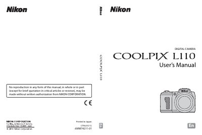 Nikon L110user manual - cover page