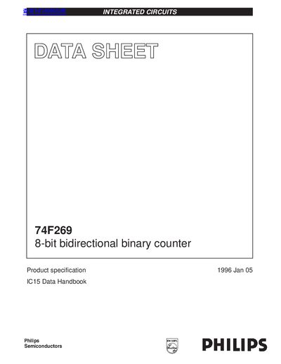 Philips 74F269 Integrated Circuits Datasheet - cover page