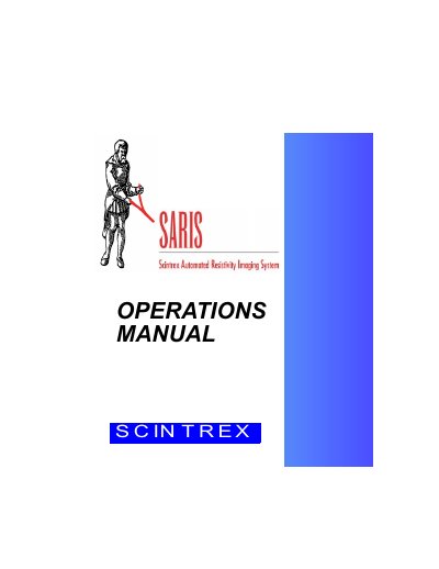 Scintrex SARIS Resistivity System Operations Manual - cover page