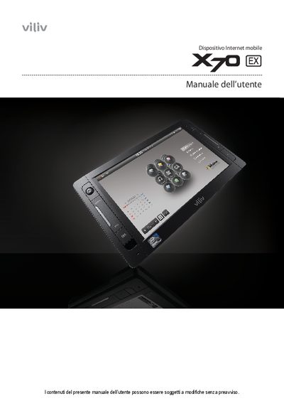 Viliv X70 EX Internet Mobile Device User Manual - cover page