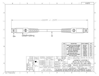 Molex Harness Assembly Beta to Beta Keying 4.5 Meters Product Leaflet - cover page