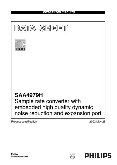 Philips SAA4979H Sample Rate Converter Datasheet - cover page