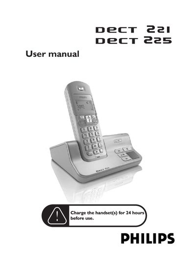Philips DECT 221/225 User Manual - cover page