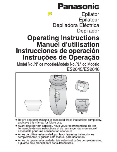 Panasonic ES2045-SP Manual - cover page