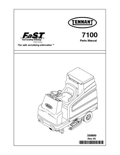 Tennant Model 7100 Parts Manual - cover page