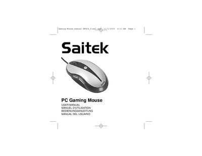 Saitek PC Gaming Mouse User Manual - cover page