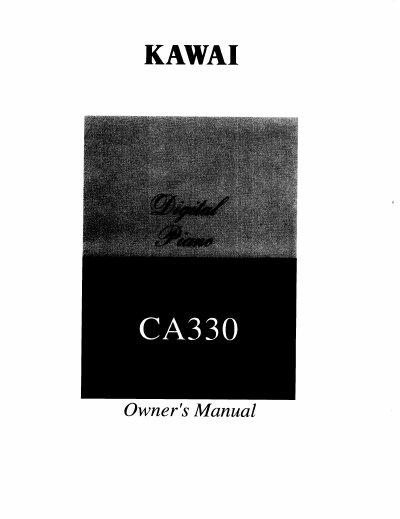 Kawai CA330 Digital Piano Owner's Manual - cover page