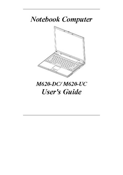 M620-DC / M620-UC Notebook User Manual - cover page