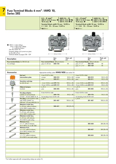 WAGO Fuse Terminal Blocks 6 mm2 /AWG 10 Series 282 - cover page
