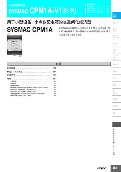 Omron CPM1A-V1 Programming Controller Manual - cover page