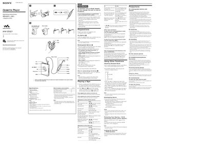 Sony WM-EX621 Walkman User Manual - cover page