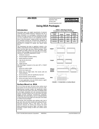 Fairchild Semiconductor AN-5026 Using BGA Packages Application Note