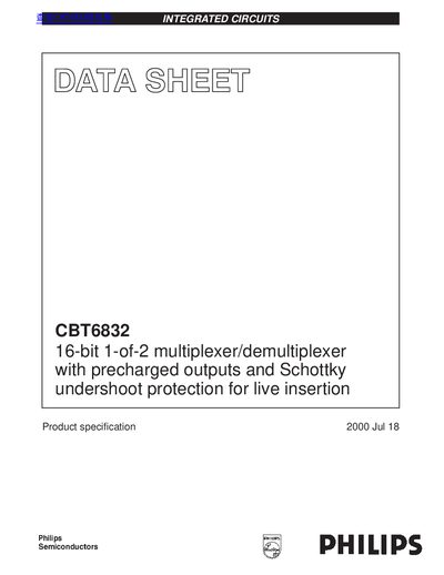 Philips CBT6832 16-bit Multiplexer/Demultiplexer Datasheet - cover page