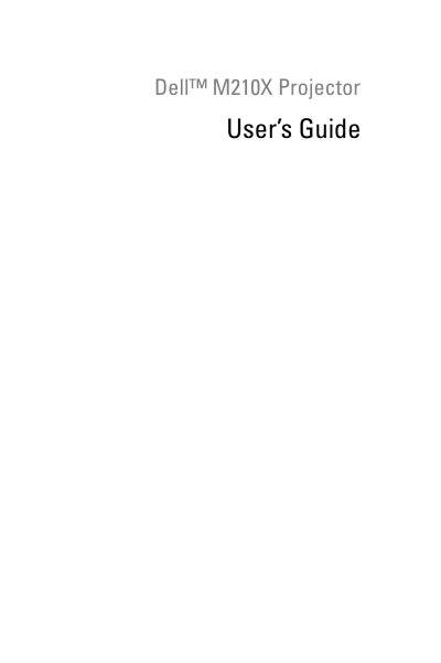 Dell M210X Projector User's Guide - cover page