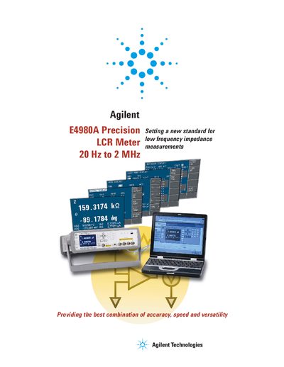 Agilent E4980A Precision LCR Meter Manual - cover page