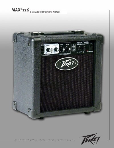 Peavey MAX 126 Bass Amplifier User Manual - cover page