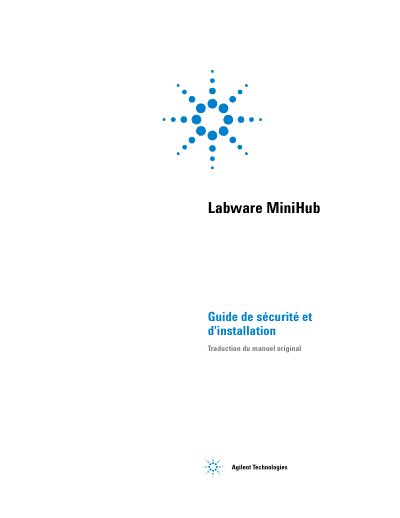 Agilent Labware MiniHub Safety and Installation Guide - cover page