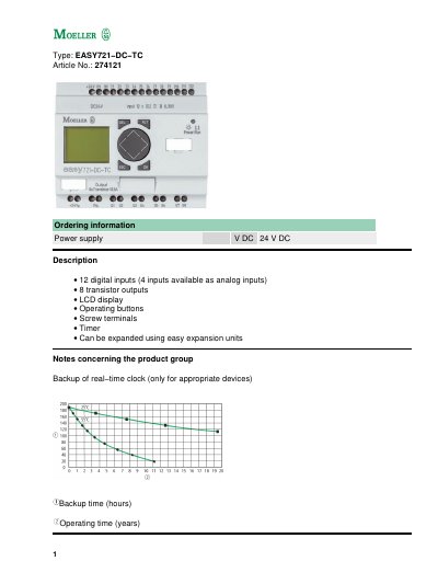 MOELLER EASY721-DC-TC 274121 Manual - cover page
