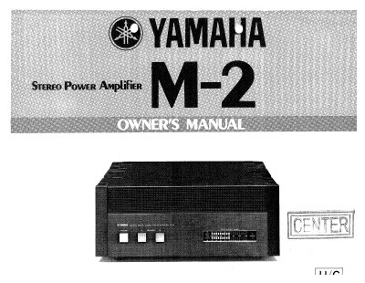 Yamaha M-2 Stereo Power Amplifier Owner's Manual - cover page