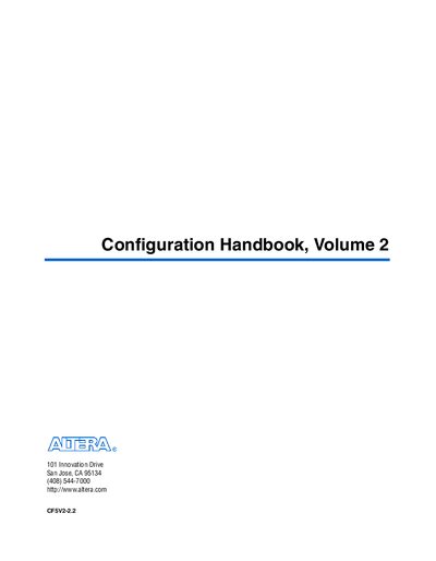 Altera Configuration Handbook Volume 2 - cover page