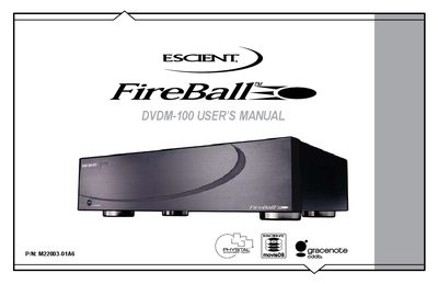 Escient FireBall DVDM-100 User Manual - cover page