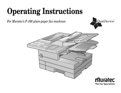 Muratec F-160 User Manual - cover page