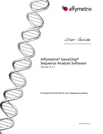 Affymetrix GeneChip Sequence Analysis Software Version 4.1 User Guide - cover page