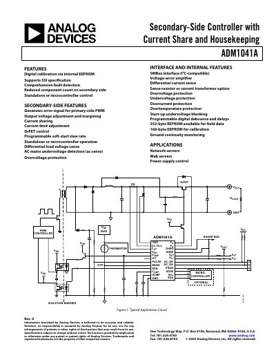 Analog Devices ADM1041A Secondary‑Side Controller Handbook - cover page